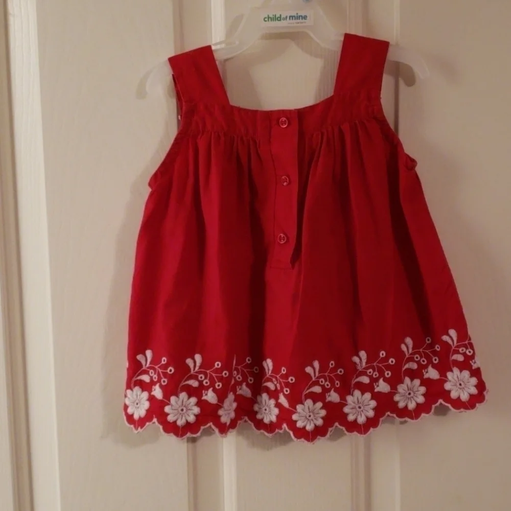 Gap Red and White Floral Top